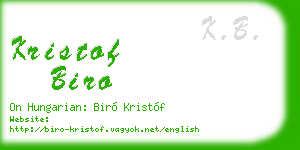 kristof biro business card