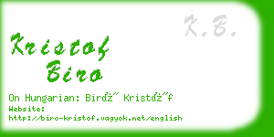 kristof biro business card